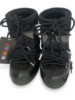 Moon Boots Black Icon Glance Kids Space Lunar Landing Size US 7c/9.5c New No Box